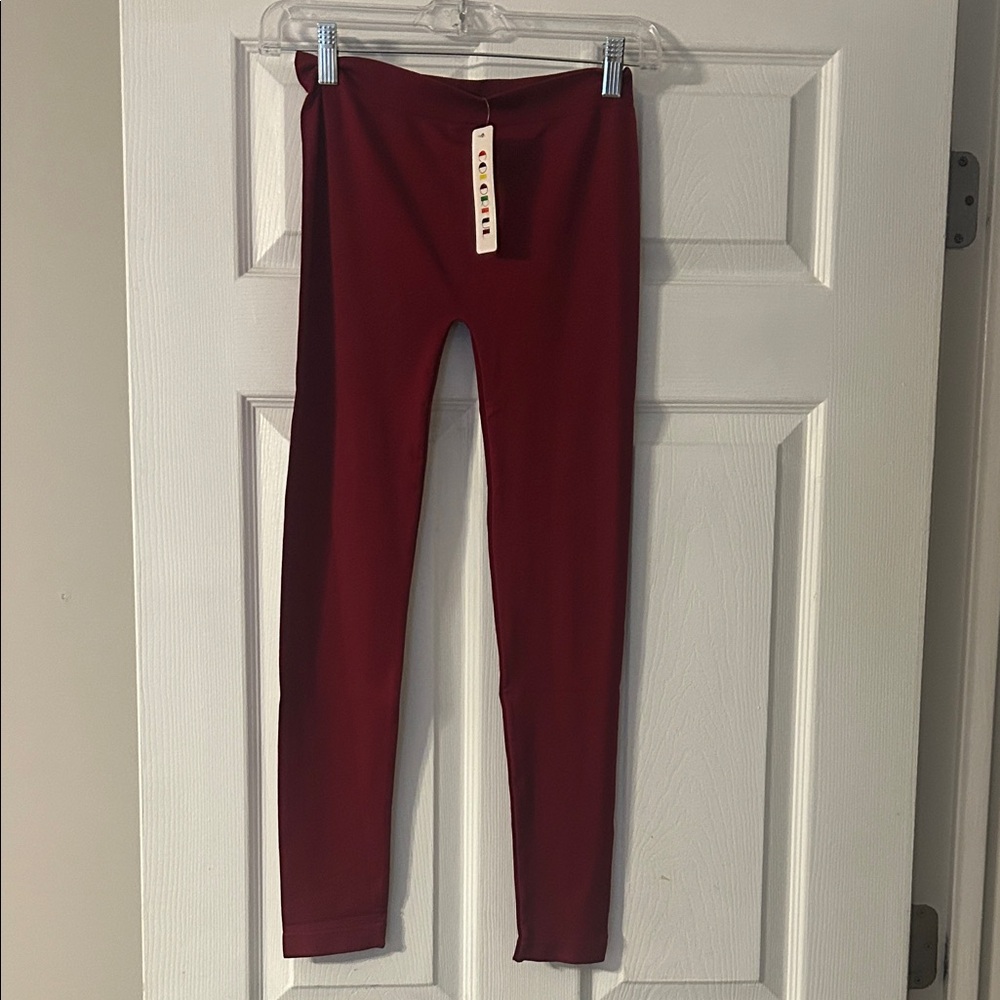 Stretch Leggings in Burgundy